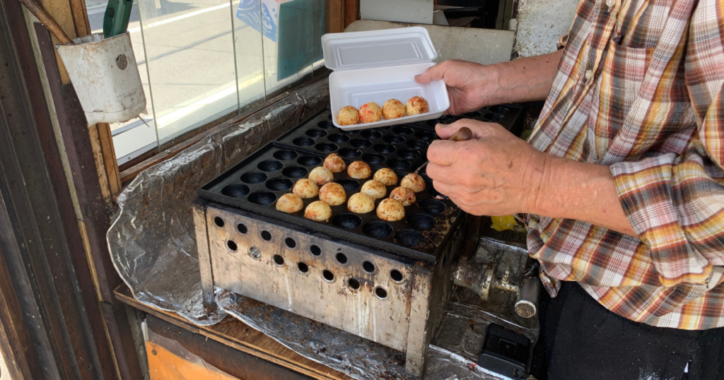 焼きあがったたこ焼き